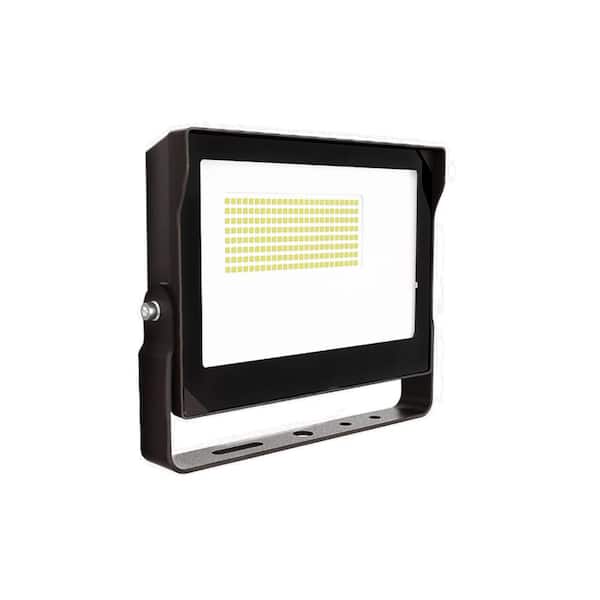 MEDINAH POWER 250-Watt Equivalent Integrated LED Outdoor Bronze Flood Light, 11000 Lumens, 5000K Daylight, Dusk-to-Dawn