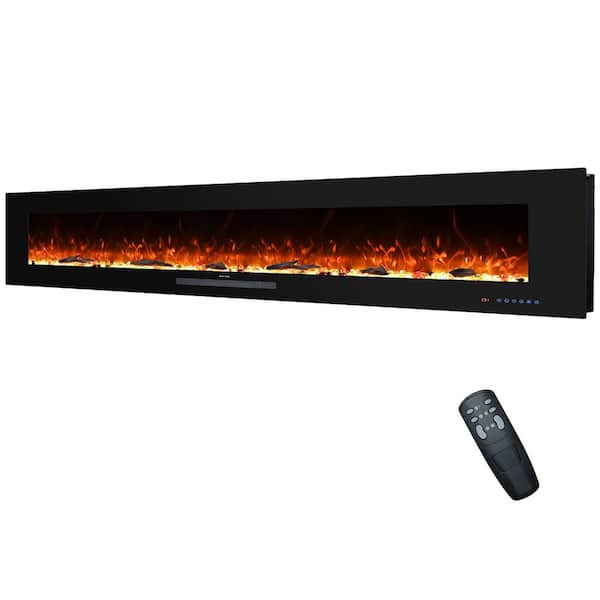 Prismaster ...keeps your home stylish 84 in. Wall mounted Electric Fireplace Insert, 1500/750W, 13 Flame Colors and 5 Flame Brightness, Timer