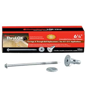 ThruLok 1/4 in. 6-1/4 in. External Hex Drive, Hex Head Wood Screw Bolt Fastening System (6-Pack)