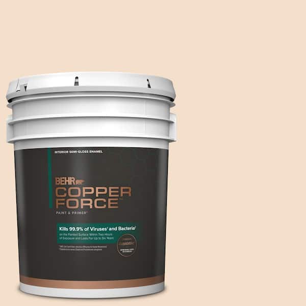 COPPER FORCE 5 gal. #S250-1 Macaroon Cream Semi-Gloss Enamel Virucidal and Antibacterial Interior Paint & Primer