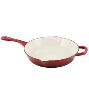 Artisan 12 in. Cast Iron Nonstick Skillet in Scarlet Red with Helper Handle