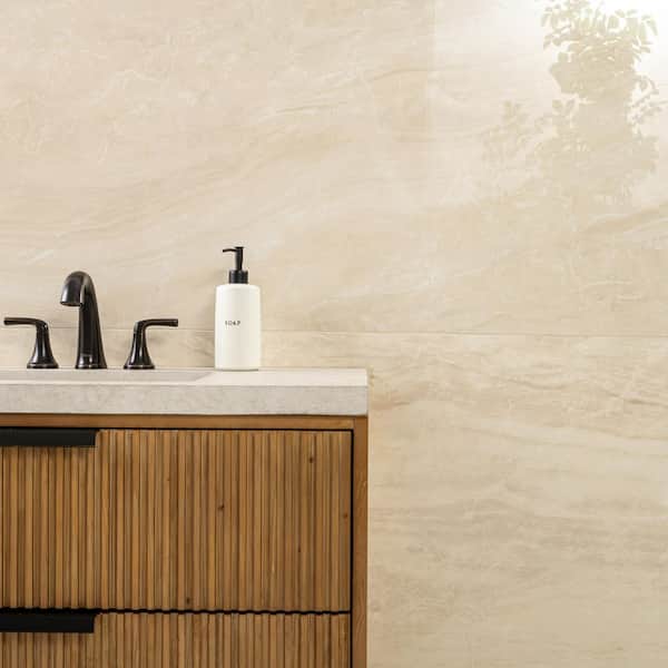 Taj Mahal 24 in. x 48 in. Polished Porcelain Stone Look Floor and Wall Tile (32 Cases/512 sq. ft. /Pallet)