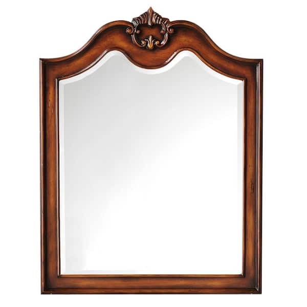 Home Decorators Collection Marias 36 in. H x 28 in. W Mirror in Antique Walnut Frame-DISCONTINUED