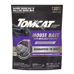 Advanced Brand Mouse Bait with Refillable Station, Indoor and Outdoor Use, 1-Station and 12-Poison Block Refills