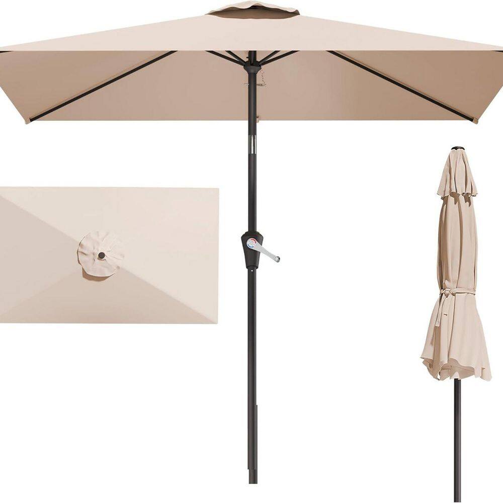 10 ft. aluminum outdoor Patio Umbrella, Market Table Umbrella, UPF 50+, with Push-Button Tilt, Hand Crank (Beige)120 in. price history on PriceWatchPro