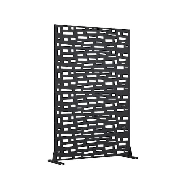 72 in. x 47 in. Black Galvanized Steel Garden Fence