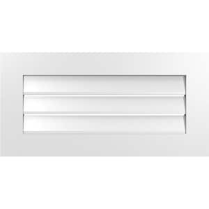 32 in. x 16 in. Rectangular White PVC Paintable Gable Louver Vent Functional