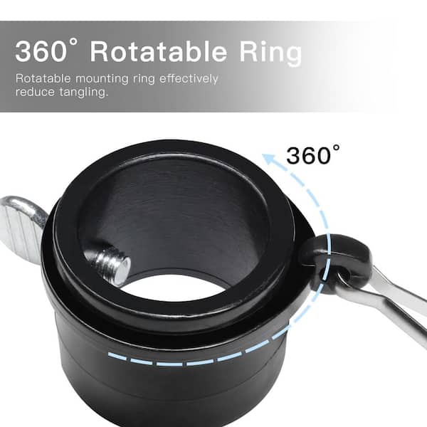 360° Tangle Free Flag Pole Mounting Ring Clip for 0.75-1.00 Inch Diameter Flagpole HOOPLE Rotating Flapole Mounting Rings with Metal Clips 2 Pieces