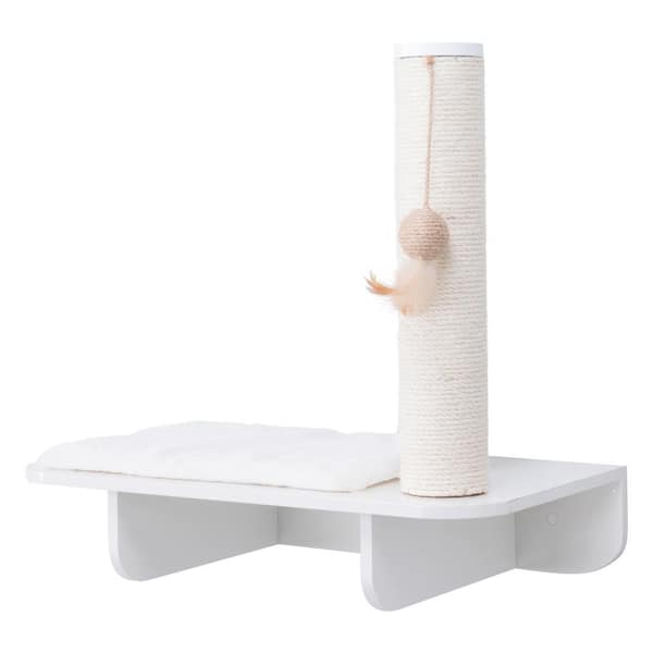 TRIXIE White Wall Mount Scratching Post with Relaxing Base
