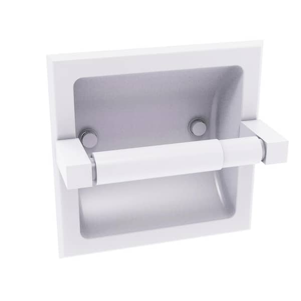Allied Brass Montero Recessed Toilet Paper Holder in Matte White