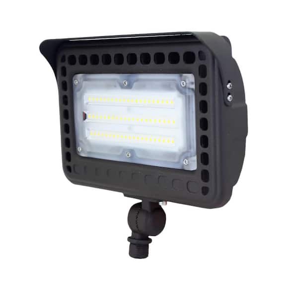 WYZM 250-Watt Equivalence 120-Degree Bronze Integrated LED Outdoor Security Flood Light with Photocell 110-277v 5000K