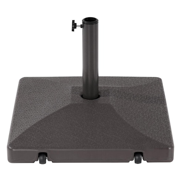 Patio Umbrella Base HDPE Plastic Material Waterproof in Dark Brown, be Used for Patio Umbrella of 7-11 ft.