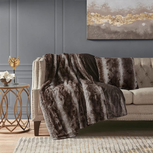 Madison Park Marselle Brown 20 in. x 20 in. Throw Pillow