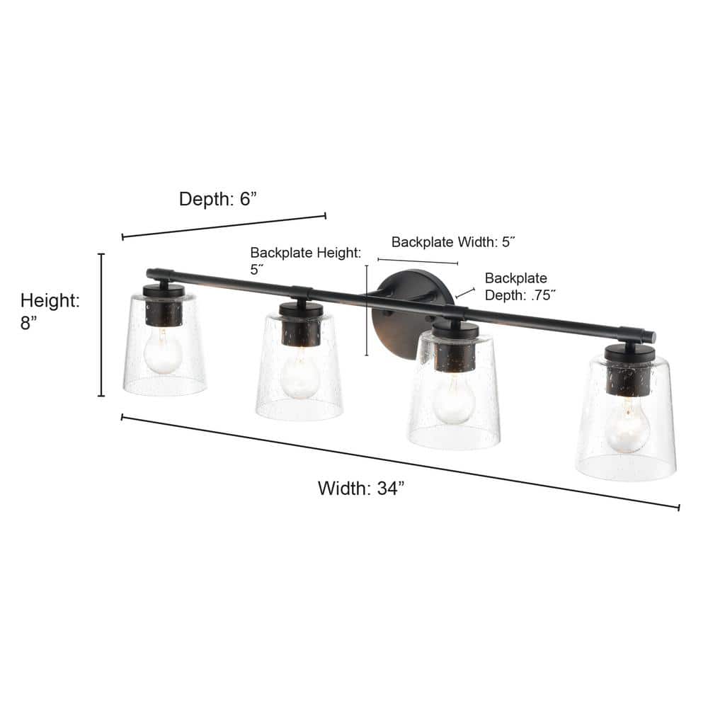 34" Brushed Nickel 4-Light Vanity Fixture