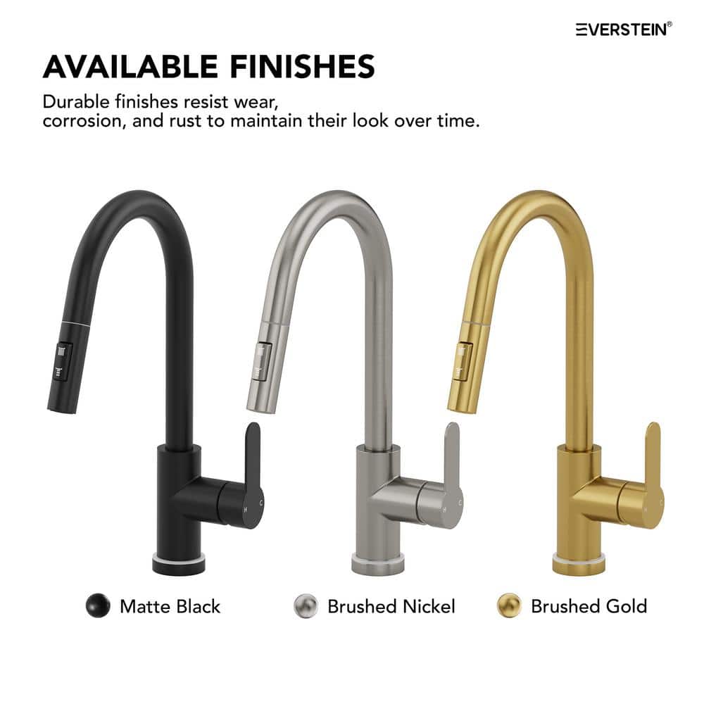 Matte Black Single Handle Pull Down Kitchen Faucet with LED Base