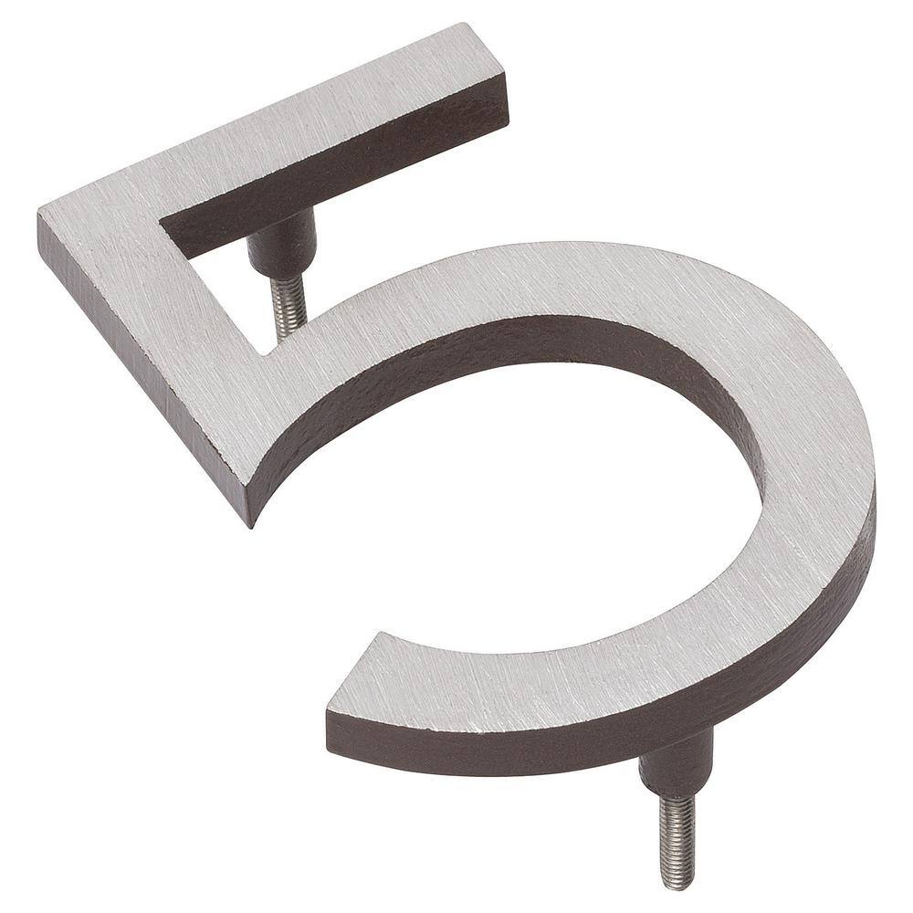 12 in. Satin Nickel/Roman Bronze 2-Tone Aluminum Floating or Flat Modern House Numbers 0-9 - 5 price history on PriceWatchPro