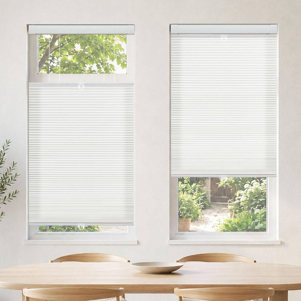 White Cordless Light Filtering Top Down Bottom Up No Drill No Tool Polyester Cellular Shades - 24 in. W x 48 in. L price history on PriceWatchPro