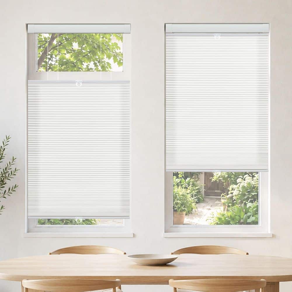 White Cordless Light Filtering Top Down Bottom Up No Drill No Tool Polyester Cellular Shades - 25 in. W x 72 in. L price history on PriceWatchPro