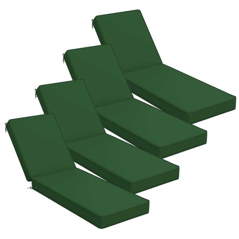 72 x 21 x 4 in. Outdoor Chaise Lounge Cushion Waterproof Patio Beach Pool Replacement Cushion Only Green (4-Pack) price history on PriceWatchPro
