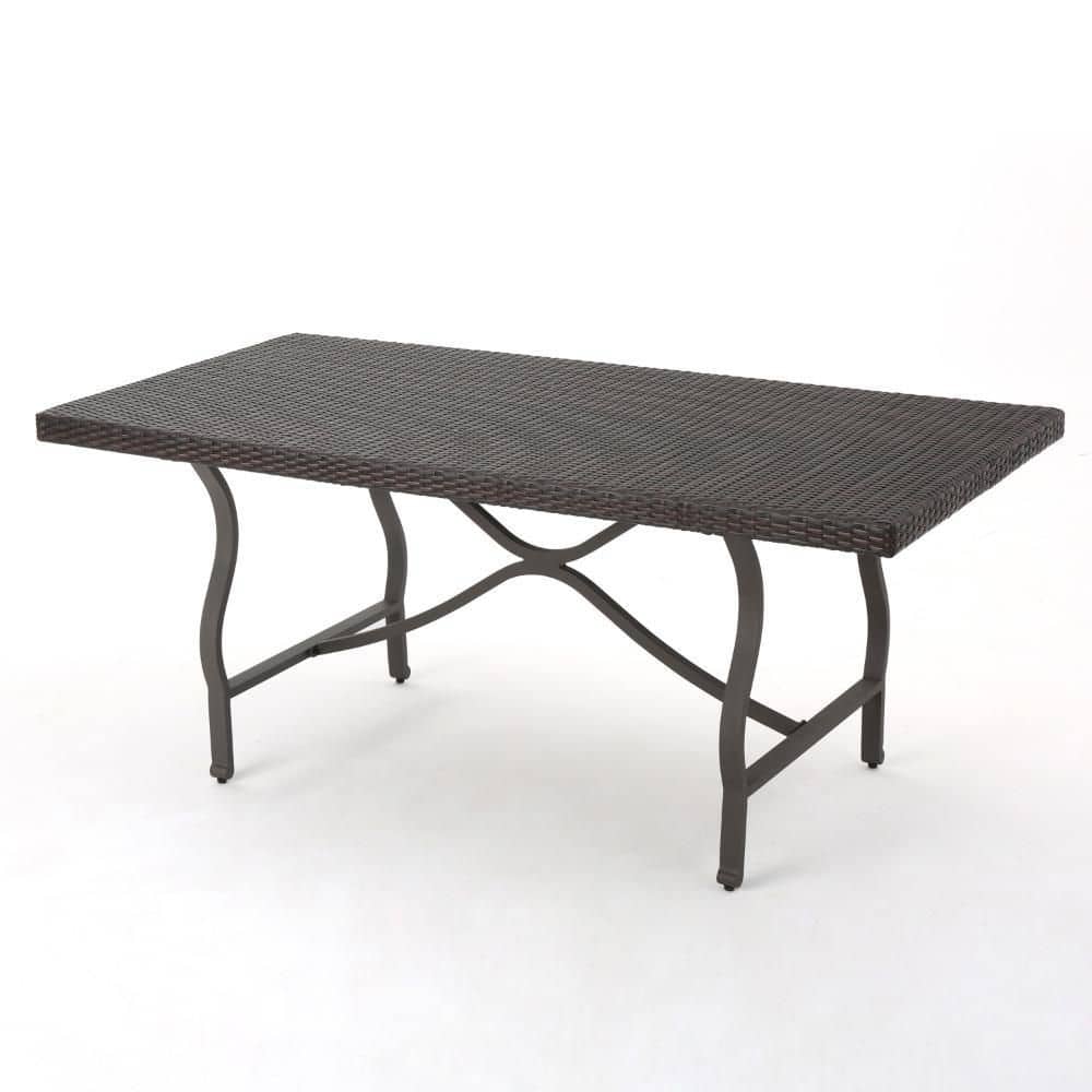 Brown Rectangle Wood Outdoor Dining Table