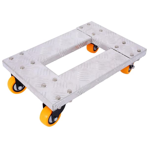 800 lbs. Capacity Movers Dolly Heavy Duty Furniture Dolly Trolley Cart w/ 3 in. TPU Professional Casters w/ Brake Option