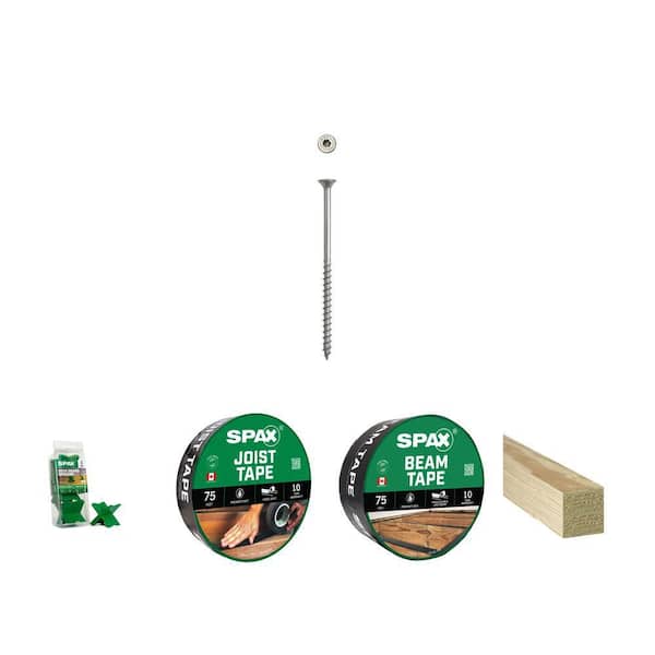 #9 x 3-1/4 in. Deck Screws (1500-Each) with Spacer Tool (3-Each), 75 ft. Deck Tape (2-Pack) and 4 in. x 4 in. Timber