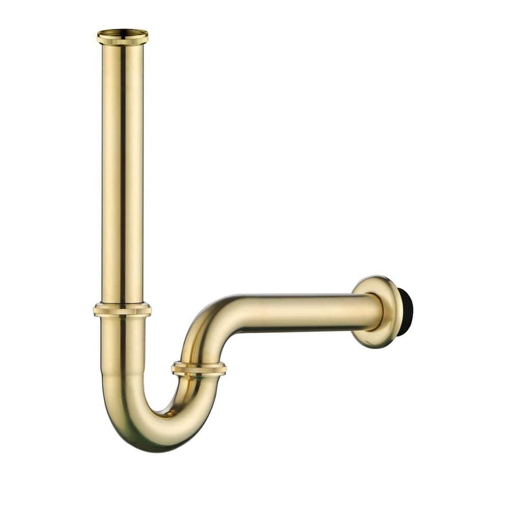 1-Piece Bathroom Basin Sink Bottle P Trap in Gold, Adjustable Brass U-Shape 1-1/4 in. Slip Inlet Drain Included price history on PriceWatchPro