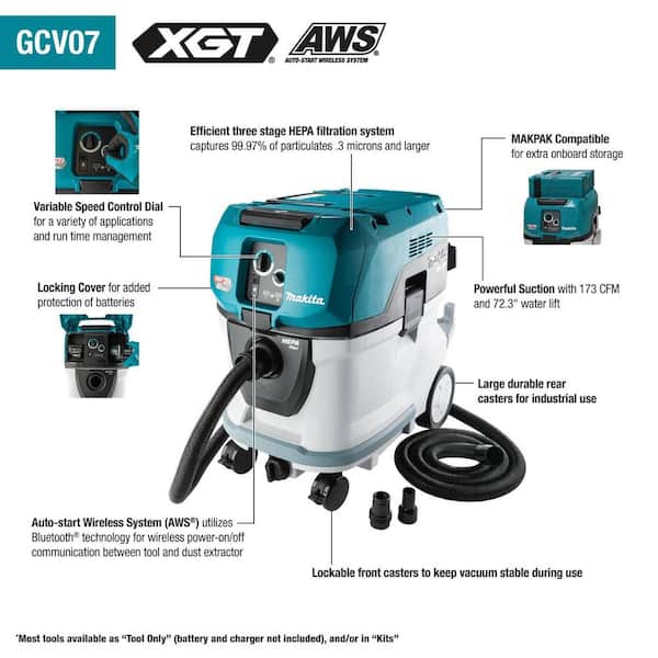 Makita 80V max (40V max X2) XGT 10Gal HEPA Vacuum Wet & Dry