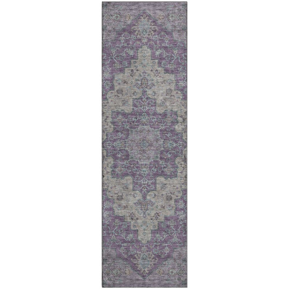 Mayfield Premium Machine Washable Abstract AMF2486 Purple 2 ft. x 7 ft. Runner Rug price history on PriceWatchPro
