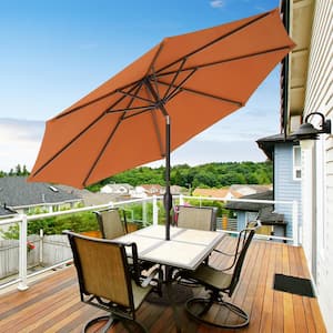 9 ft. Outdoor Patio Market Table Umbrellas in Orange