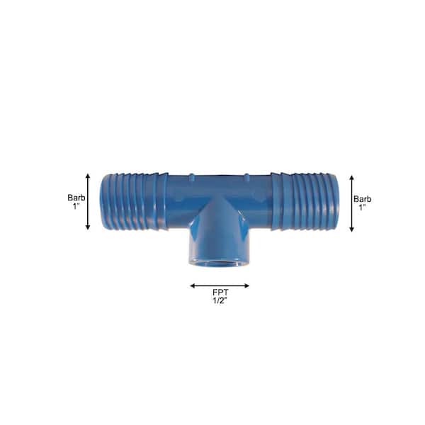 Apollo 1 in. x 1/2 in. Barb Insert Blue Twister Polypropylene x