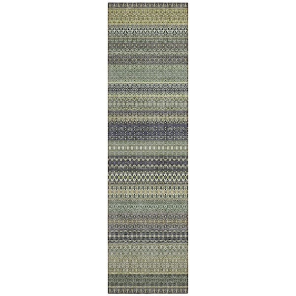 Addison Rugs Chantille ACN527 Sage 2 ft. 3 in. x 7 ft. 6 in. Machine Washable Indoor/Outdoor Geometric Runner Rug