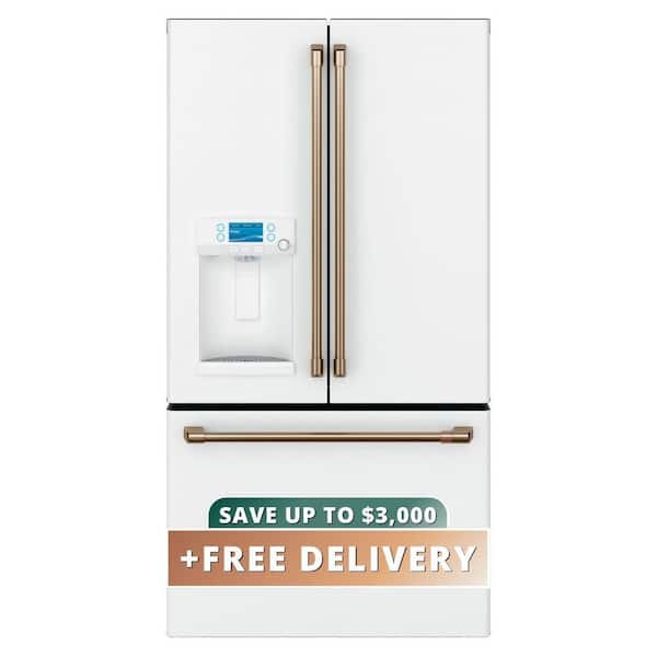 22.2 cu. ft. Smart French Door Refrigerator with Hot Water Dispenser in Matte White, Counter Depth and ENERGY STAR