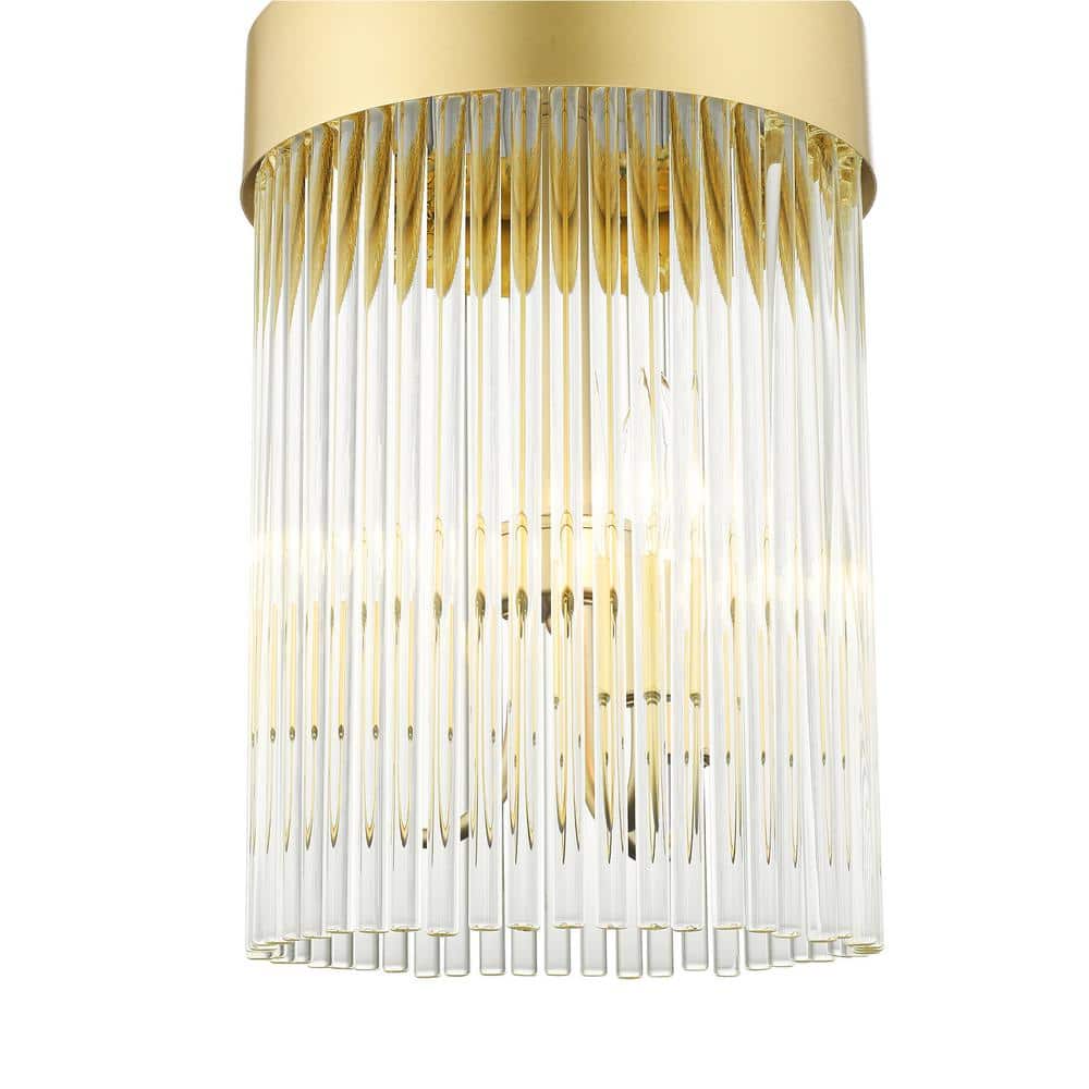 Mini Norwich Crystal Chandelier with Soft Gold Drum Shade
