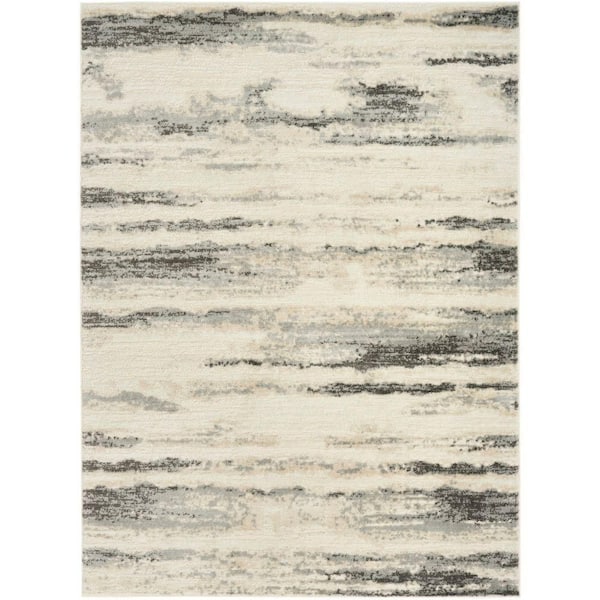 Serenity Home Grey Multicolor 4 ft. x 6 ft. Abstract Contemporary Area Rug