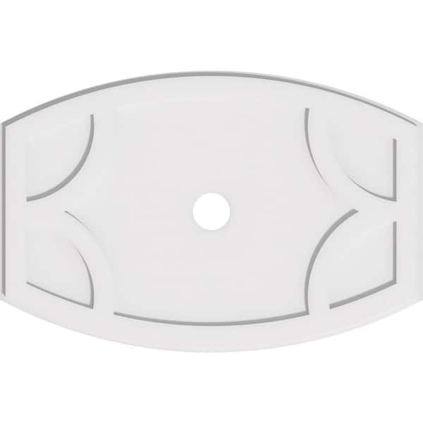 Ekena Millwork 34 in. W x 22-5/8 in. H x 3 in. ID x 1 in. P Kailey Architectural Grade PVC Contemporary Ceiling Medallion