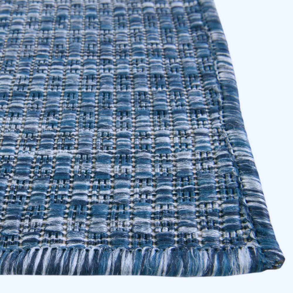 Navy Blue Flat Woven Outdoor Area Rug