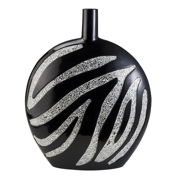 ORE International 18 in. H Zebra Print Decorative Vase