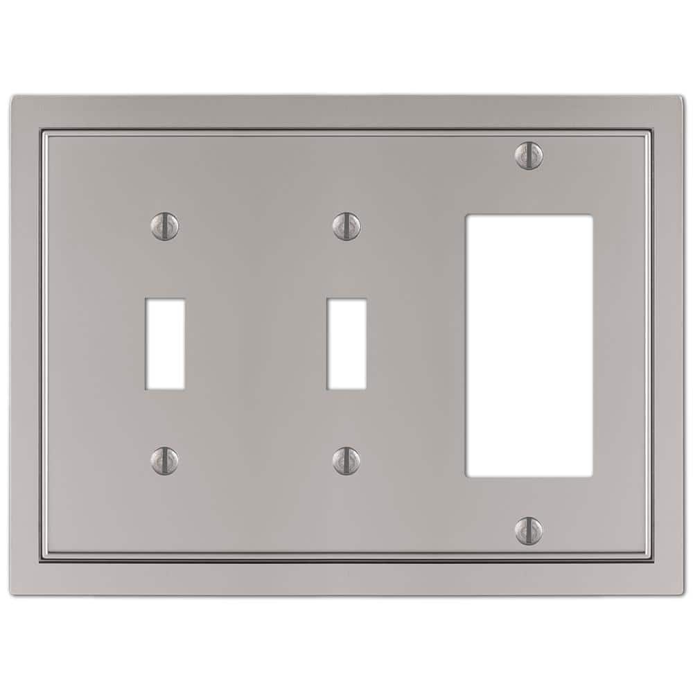Satin Nickel Double Toggle Single Rocker Wall Plate