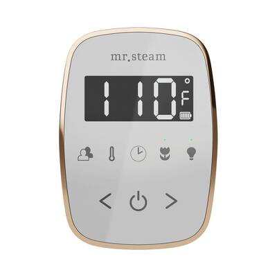 ButlerFlex Max Steam Shower Control Package with TempoFlex Control and Linear Steamhead in White Polished Chrome