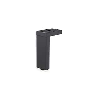 9 13/16 in. (250 mm) Dark Brown Aluminum Contemporary Furniture Leg with Adjustable Shape and Leveling Glide