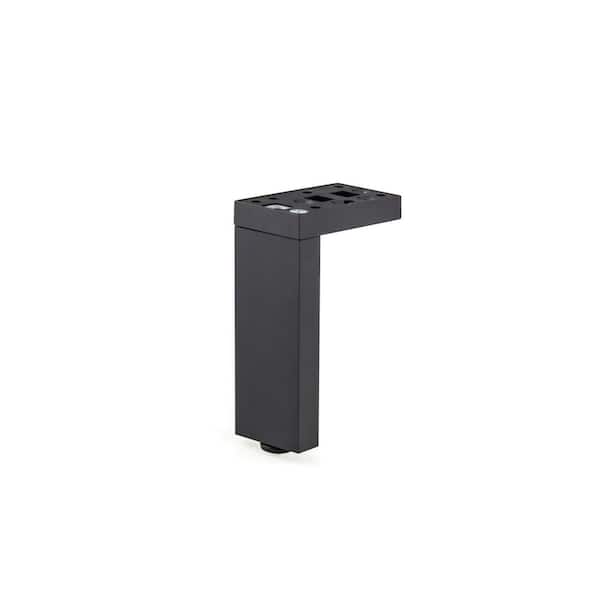 Richelieu Hardware 11 3/4 in. (300 mm) Dark Brown Aluminum Contemporary Furniture Leg with Adjustable Shape and Leveling Glide