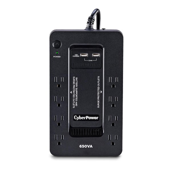 CyberPower 650VA 8 Outlet UPS Battery Backup with USB SX650U The Home Depot