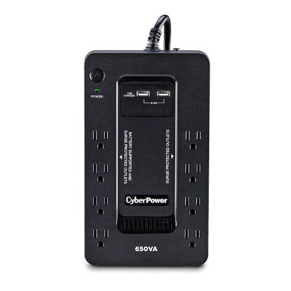 CyberPower 650VA 8-Outlet UPS Battery Backup with USB SX650U - The Home  Depot