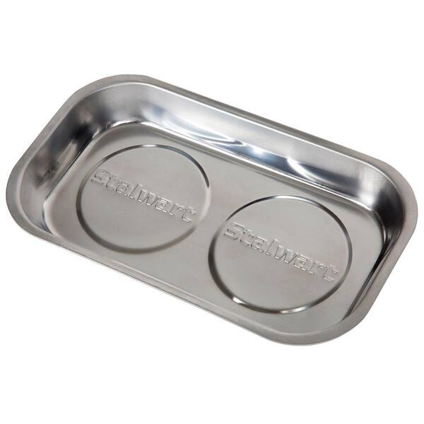Stalwart 9 in. Stainless Steel Rectangular Magnetic Parts Tray