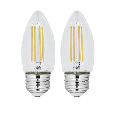 40-Watt Equivalent B10 E26 Base Dimmable Filament CEC ENERGY STAR 90 CRI Chandelier LED Light Bulb, Daylight (2-Pack)