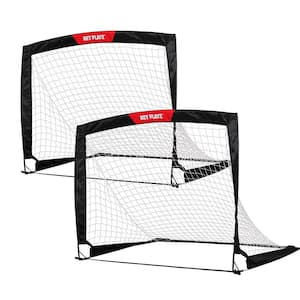 Net Playz Soccer Goal 4 ft. x 3 ft. Easy Fold-Up Portable Training (Set of 2)