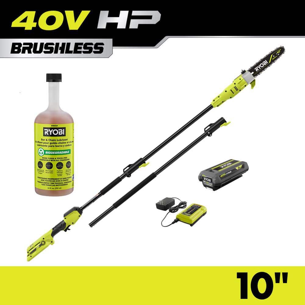 40V HP Brushless 10 in. Pole Saw with 24 oz. Biodegradable Chain Oil, 2.0 Ah Battery, & Charger price history on PriceWatchPro