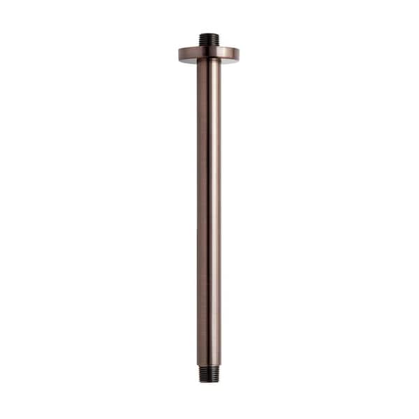 SIGNATURE HARDWARE 12 in. Round Ceiling-Mount Shower Arm Oil Rubbed Bronze