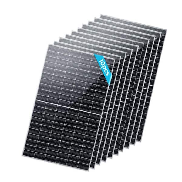 10PCS 450-Watt Bifacial Solar Panel for RV/Boat/Shed Rooftop Dual-Side Back-up Power 4500W PV Module Off-grid System